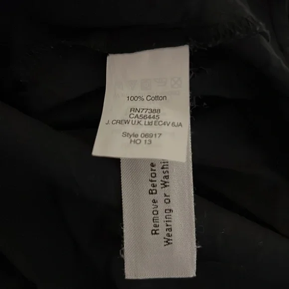 J Crew Embroidered Bib Peasant Top in Black, size 4 - Picture 8 of 11